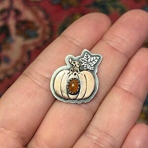 Enchanted Pumpkin pendant with Copper and Sunstone in sterling silver